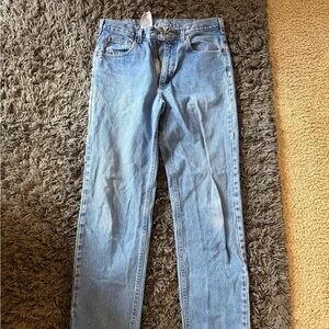 Carhartt Blue Denim Jeans with Brown Patch